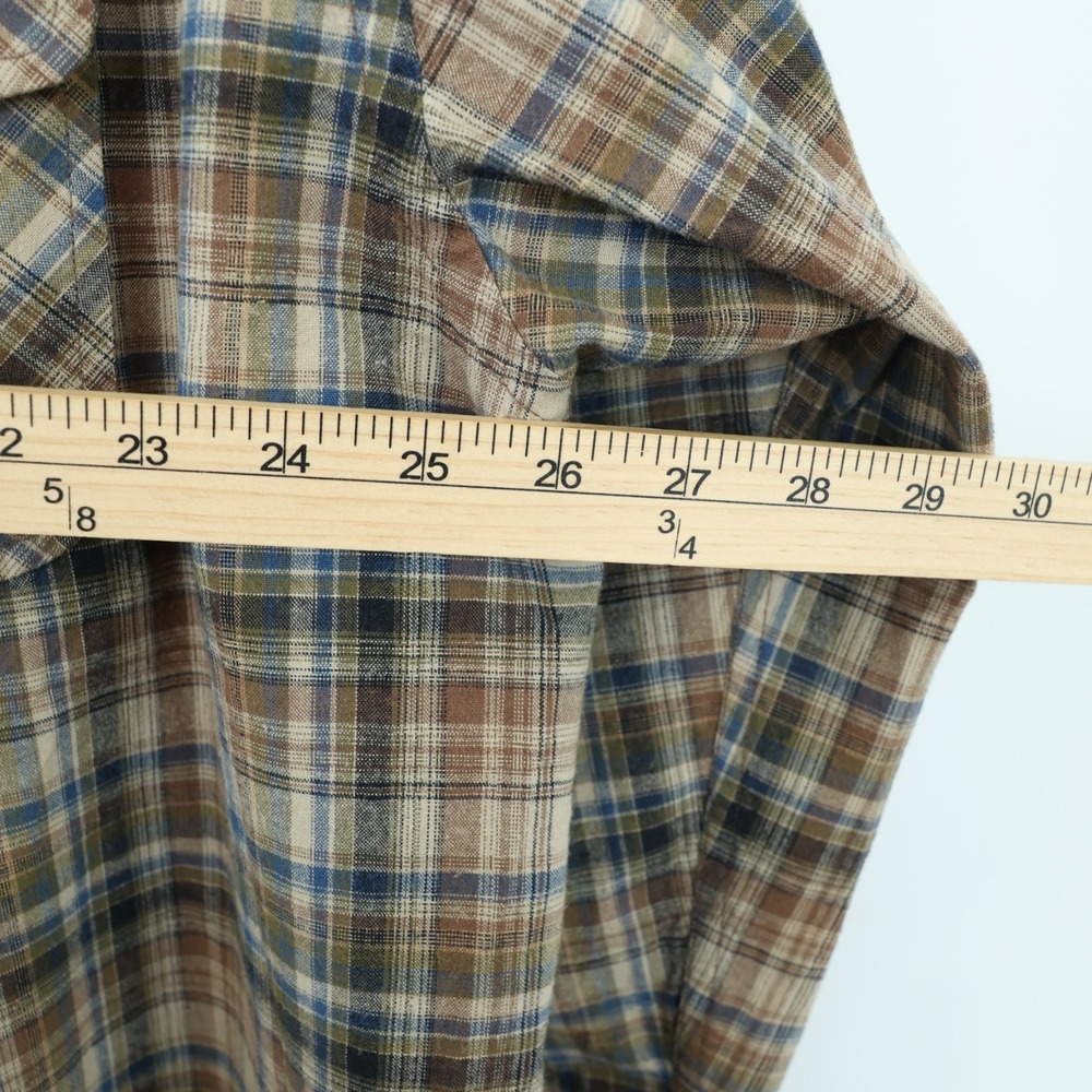 Pendleton Hiker‎ Shirt Men's XL Tan/Brown Plaid Long Sleeve Woven Cotton Outdoor - Picture 8 of 12